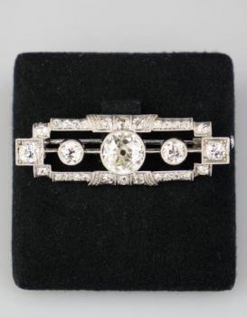 Brillant-Brosche - Gold, Diamant - 1930